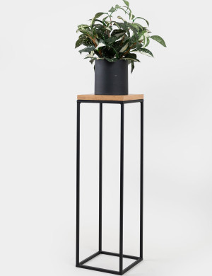 Kwietnik Stojący Metalowy Loft M 19x19x64cm Czarny