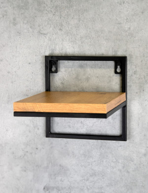 Kwietnik Na Ścianę Metalowy Loft Półka Środek 19x20x19cm Czarny