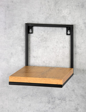 Kwietnik Na Ścianę Metalowy Loft Półka Dół 19x20x19cm Czarny