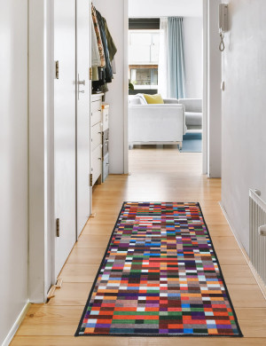 Dywan Nowoczesny Piksel 65x130cm Geometryczny Wielokolorowy