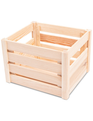 Skrzynka drewniana 29.5x34.5x23.5cm Naturalna Dekoracyjna
