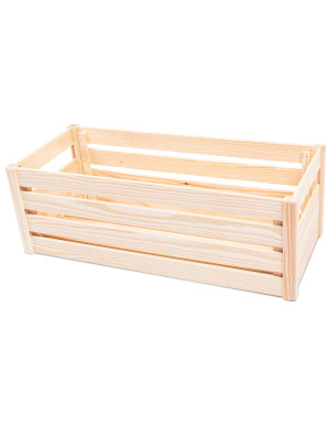 Skrzynka drewniana 29.5x69x23.5cm Naturalna Dekoracyjna