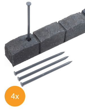 Obrzeże Trawnikowe Paczka 4szt + szpilki Roman Stone Szary 120dł.x7szer.x8wys.