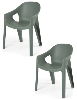 Zestaw 2 Krzesła Ogrodowe Premo Zielony 63x56x82,5cm na balkon i taras