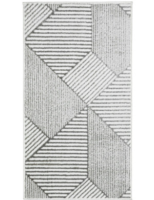 Dywan Nowoczesny Wenecja 67x120cm Geometryczny Szary