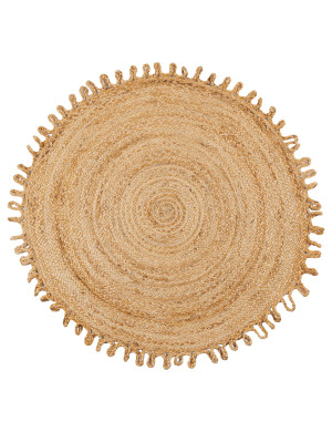 Dywan Jutowy Okrągły 100cm Sunshine Boho Naturalny