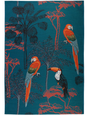 Dywan płasko tkany Jungle 120x170cm Papugi WIelokolorowy