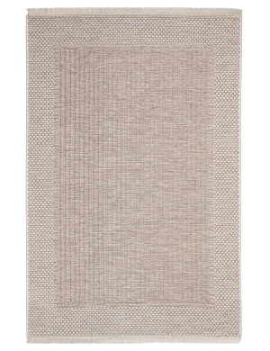 Dywan boho z frędzlami Oria 70x140cm Ramka Beżowy