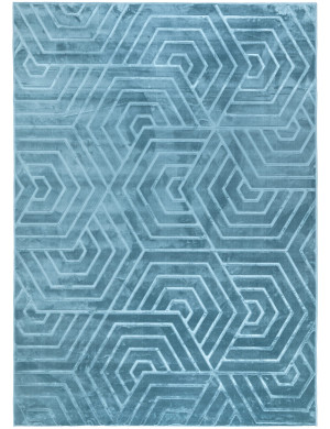 Dywan Glamour 160x220cm Geometryczny 3D Niebieski