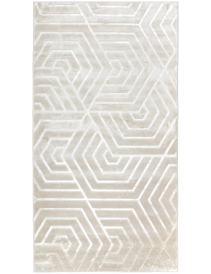 Dywan Glamour 80x150cm Geometryczny 3D Beżowy