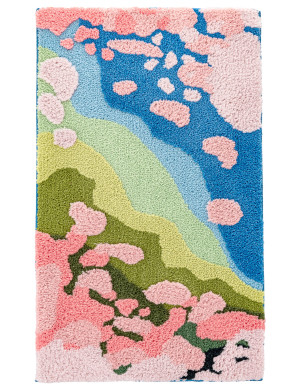 Dywanik Łazienkowy Shaggy Gaia Pure Pluszowy 50x80cm Krajobraz Wielokolorowy