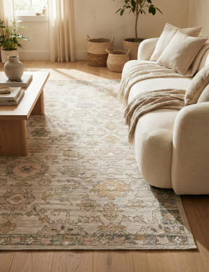 Dywan Wełniany Sahara 200x285cm Ornament Vintage Beżowy