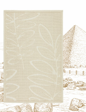 Dywanik Łazienkowy Bawełniany Lino 50x80cm Roślinny Beżowy