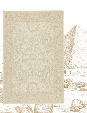 Dywanik Łazienkowy Bawełniany Lino 60x90cm Ornament Beżowy