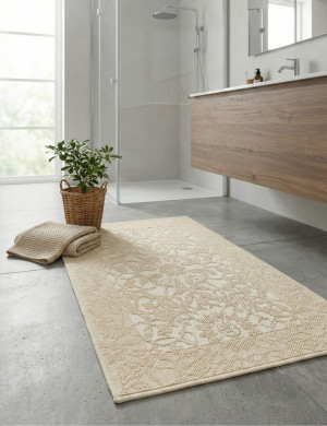 Dywan Bawełniany Lino 73x135cm Ornament Beżowy