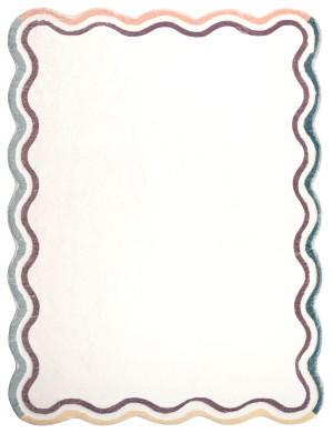 Dywan Rabbit Design 160x230cm Fala Nieregularny Kremowy