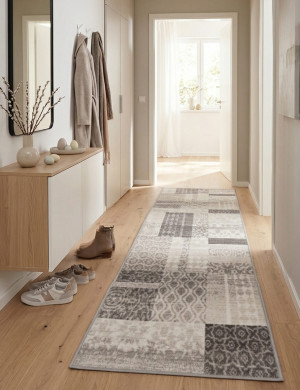 Chodnik Antypoślizgowy Vita 80x200cm Patchwork Beżowy