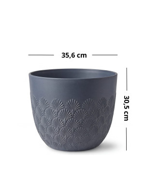Donica Ogrodowa Melody Ø35,6x30,5wys. Niebieski Wzór Wachlarzowy