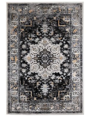 Dywan Grece 160x230cm Klasyk Przecierka Czarno-beżowy