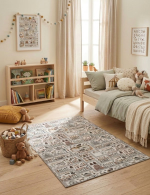 Dywan Dziecięcy Ulice Minipolis 100x150cm Szary