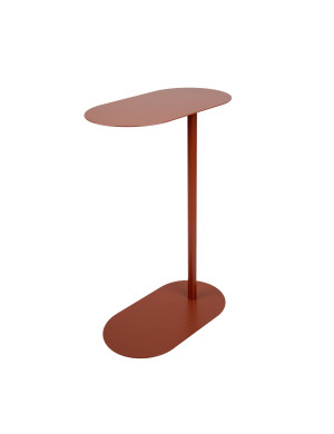 Stolik pomocniczy loftowy z metalu owalny industrialny Toro 40x22x60cm Ceglany