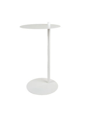 Stolik pomocniczy okrągły z metalu Toulon Fi 35x60cm Loft Biały