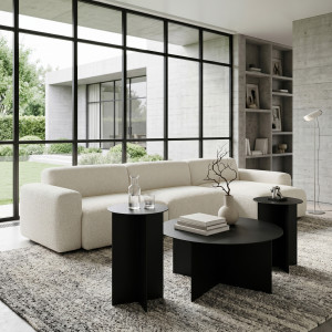 Stolik pomocniczy okrągły Soria 30x65cm Loft Czarny