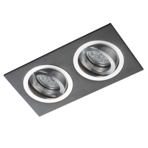 Schwarzes Doppel-Downlight mit Chrome Alcazar 542.BC