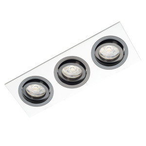 Weißes dreifaches Downlight mit Alcazar 543.WB Chrome