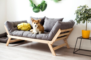 Schlafsofa WoodMan Allegro Buche grau 203x80 cm SKU 100376