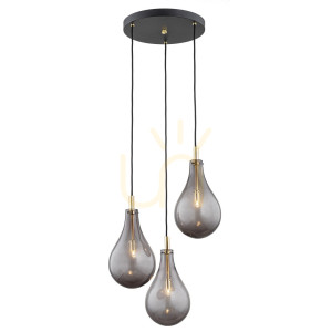 Pendelleuchte ARGON Oakland rauchig schwarz 3-flammig SKU 6105