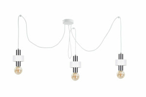 Hängelampe 3xE27 UNICA WEISS / SILBER
