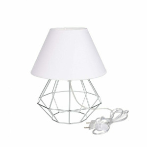 Nachttischlampe 1xE27 PATI SILBER / WEISS II