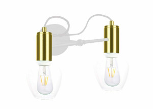 Wandleuchte 2xE27 MAYA WEISS / GOLD