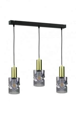 Hängelampe 3xE27 CROSS SCHWARZ / GOLD