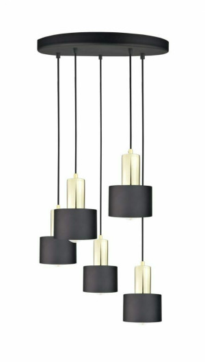 Hängelampe 5xE27 LUCE SCHWARZ GOLD