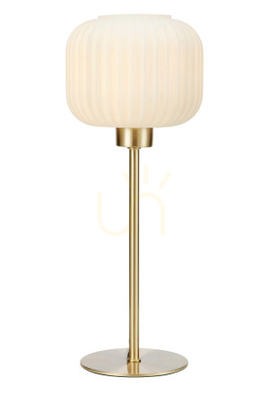 Tischlampe Markslojd Sober 108120 Messing Weiß Glas 38 cm