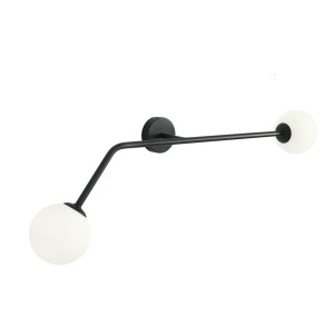 Wandleuchte Aldex Pure Black Horizontal 2-flammig LED E14 Metall Glas 1064D1