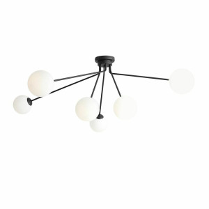 Plafond Aldex Holm 6 Schwarz Metall Glas LED E14 1082PL_K1