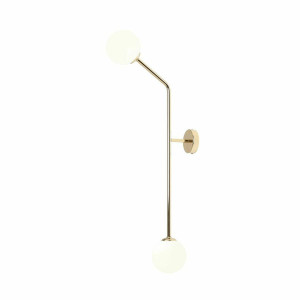 Wandleuchte Aldex Gold vertikal 2-flammig E14 Metall Glas 1064D30_2