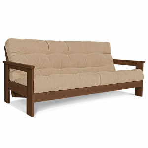 Schlafsofa WoodMan Mexico beige Buchenholz Walnuss SKL WUA-00637