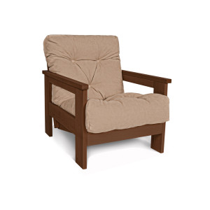 Schlafsofa WoodMan MEXICO aus Buchenholz, beige, Walnuss-Finish, WUA-00826