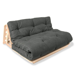 Futonsofa WoodMan Layti 140 Buchenholz grau WUA-01115
