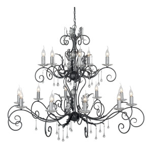 Amarilli 15 Licht Kronleuchter - Schwarz/Silber Elstead