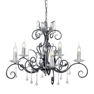 Amarilli 5 Licht Kronleuchter - Schwarz/Silber Elstead