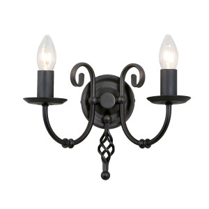 Artisan 2 Licht Wandleuchte - Schwarz Elstead