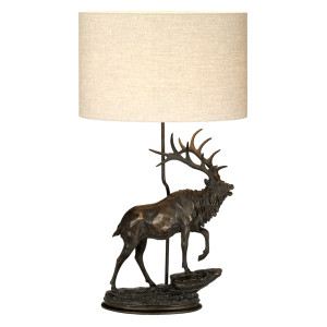 Angus 1 leichte Tischlampe mit ovalem Schirm Elstead