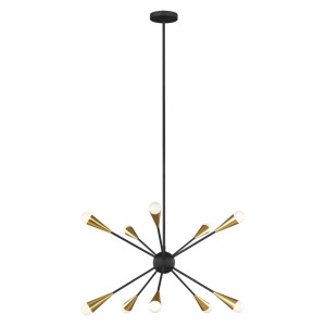 Jax 10 Licht Kronleuchter - Midnight Black Elstead