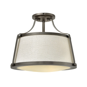 Charlotte 3 Light Semi-Flush - Antique Nickel Elstead