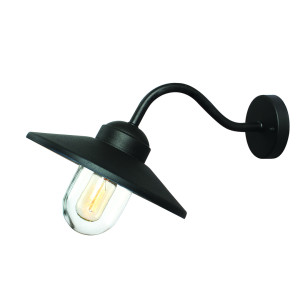 Klampenborg 1 Licht Wandlaterne - Schwarz Elstead